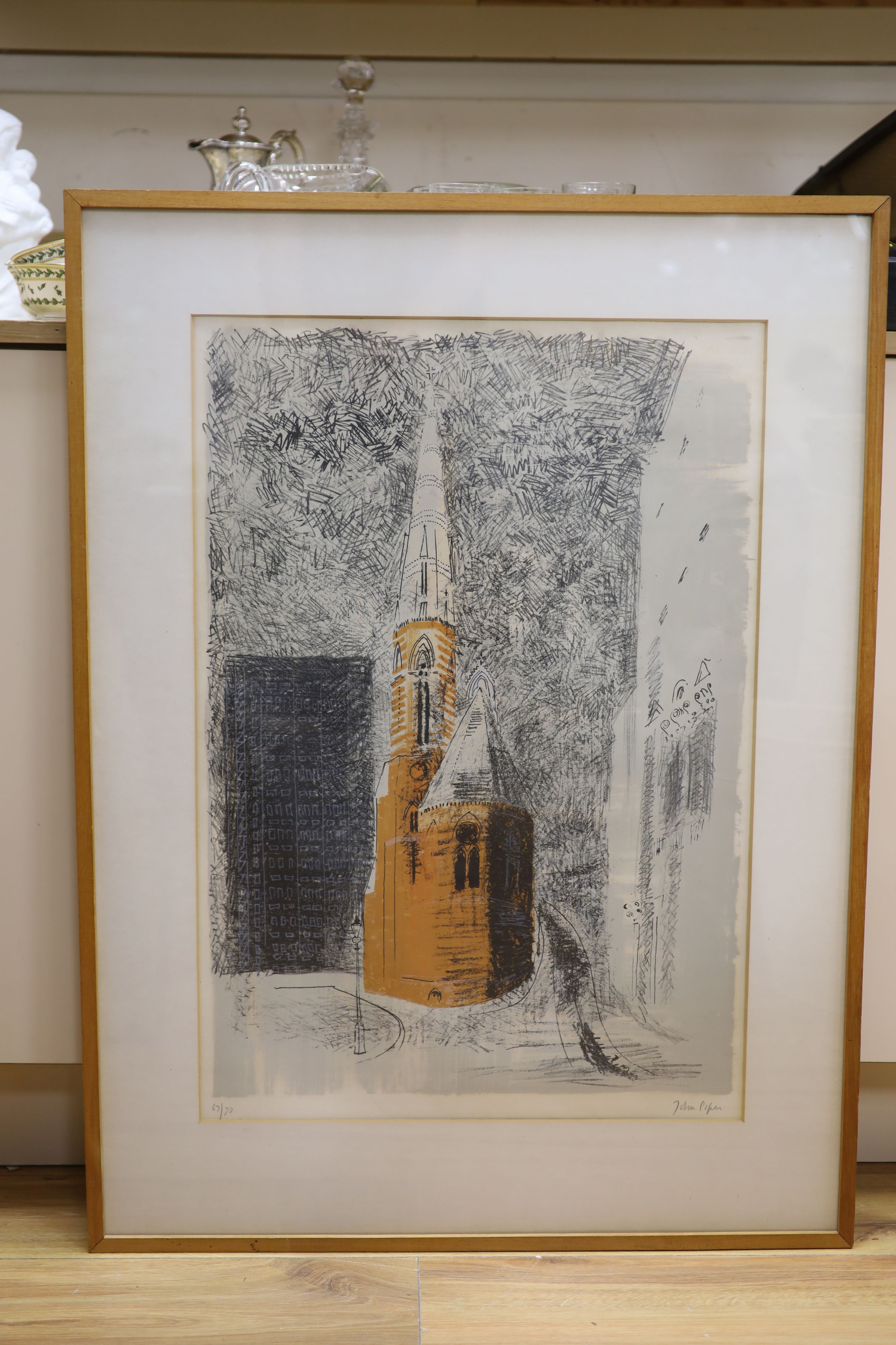 John Piper (1903-1992), limited edition print, St Marys, Paddington, Levinson 145, signed in pencil, 67/70, 71 x 49cm